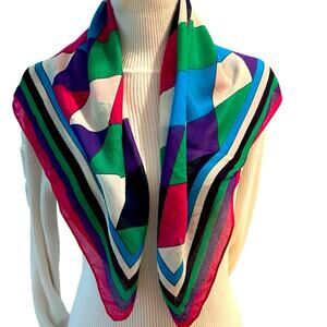 Y2K Diamond Print Scarf Wrap Womens Colorful Retro Lattice Oversized